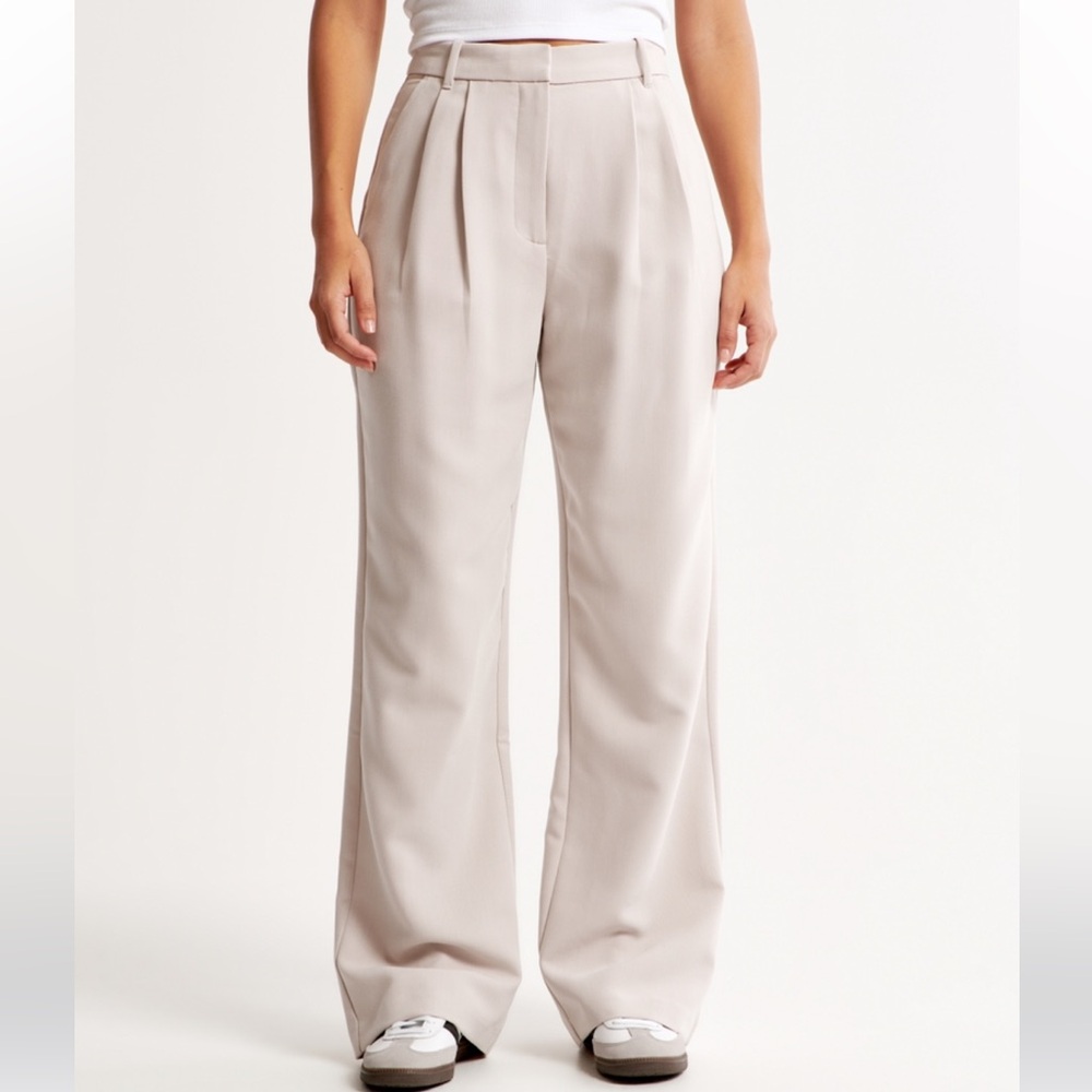 NWT Abercrombie Curve Love Sloane Tailored Wide Leg Pant